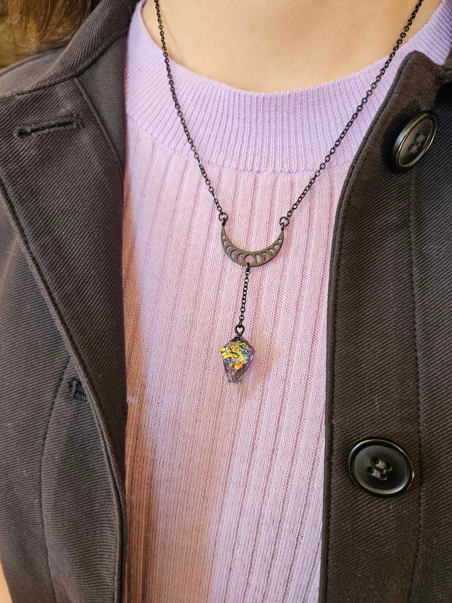 Chaos Bolt Moon Phases D4 Necklace