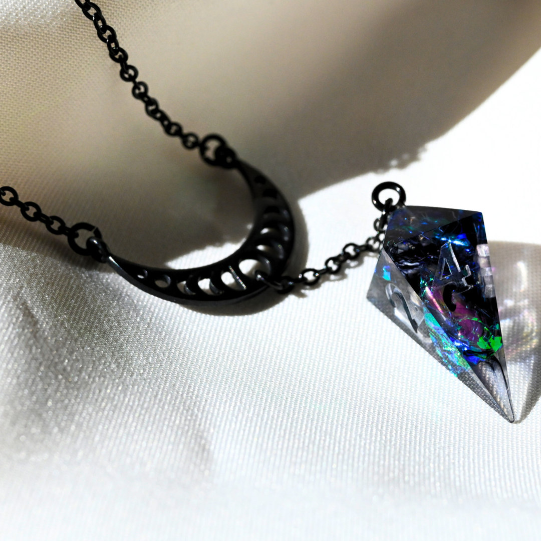 Eldritch Blast Moon Phases D4 Necklace