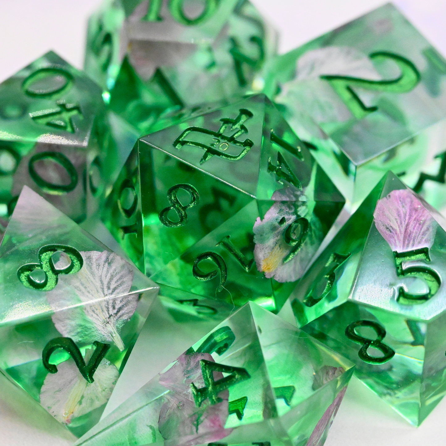 Matcha Blossom Dice Set