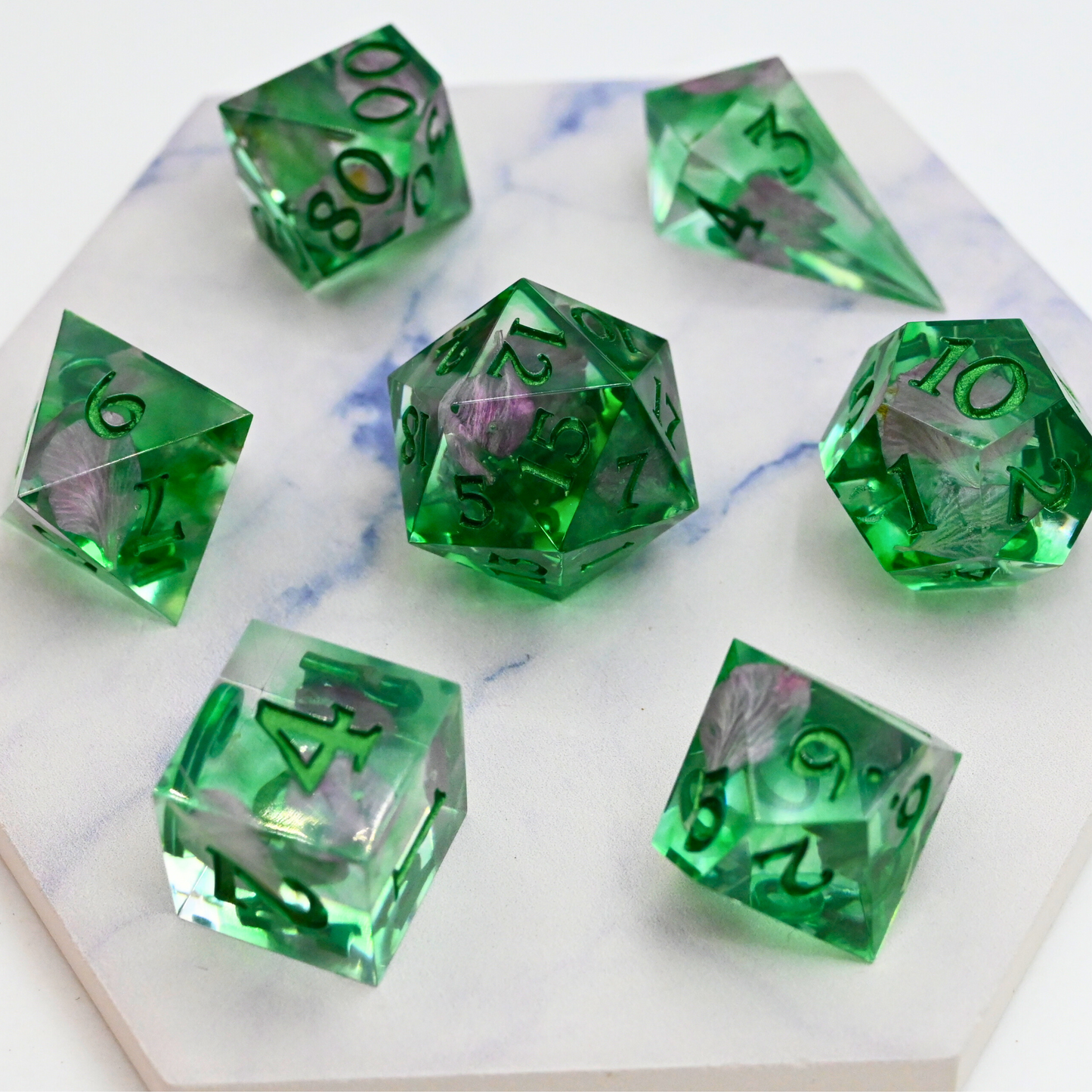 Matcha Blossom Dice Set
