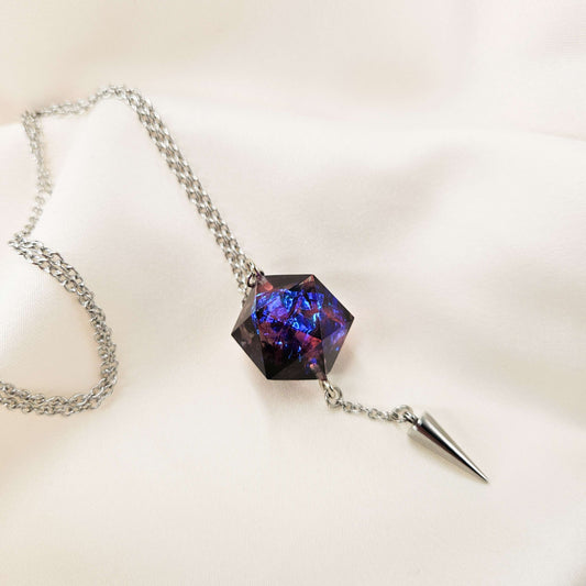 Dissonant Whispers D20 Spike Necklace (Steel)