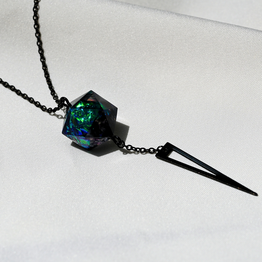 Eldritch Blast D20 Spike Necklace