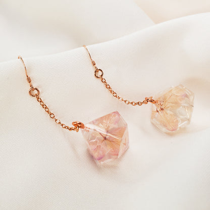 Pale Pink Hydrangea D10 Earrings